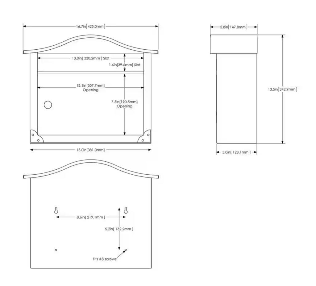 Lunada Locking Wall Mailbox
