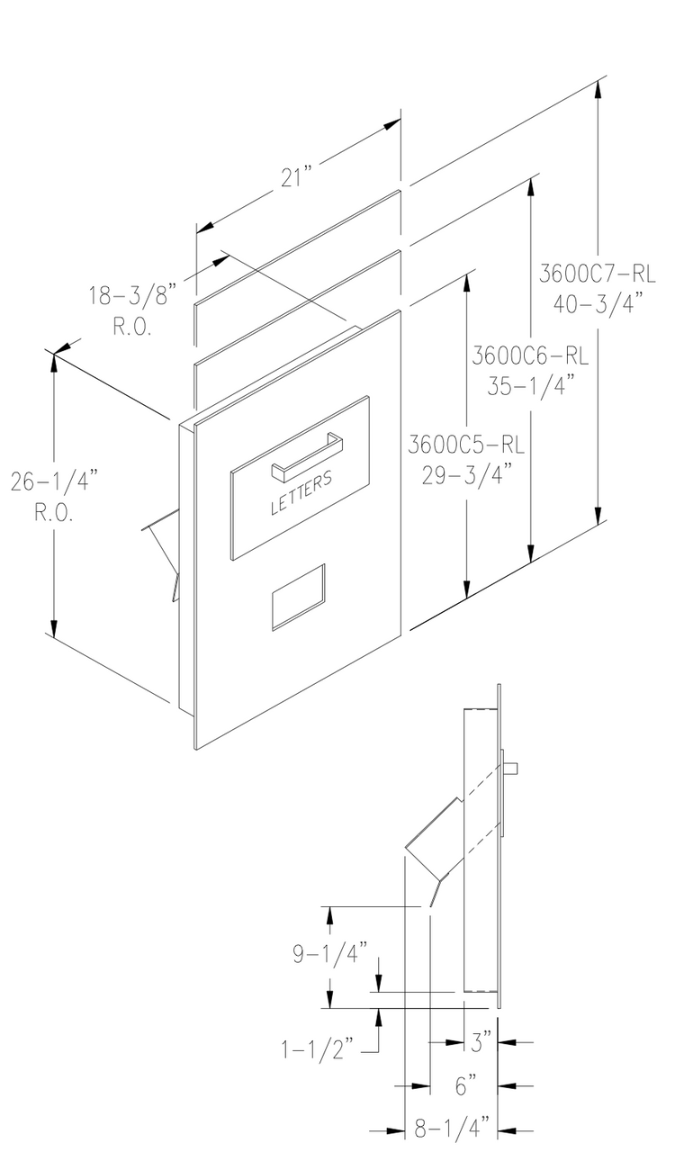 Through The Wall Commercial Drop Chute Rough Opening Dimensions