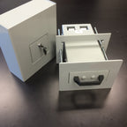 Through the wall drop shown with receptacle
