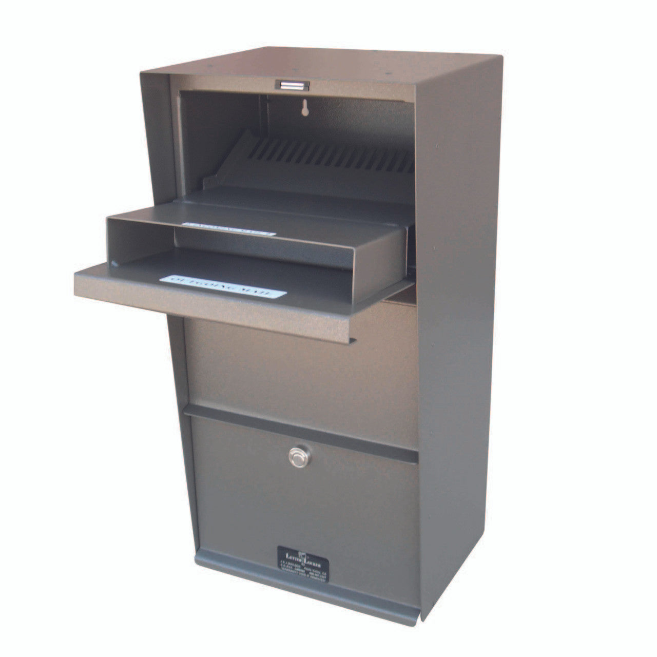 Large Locking Wall Mounted Mailbox showing outing mail compartment