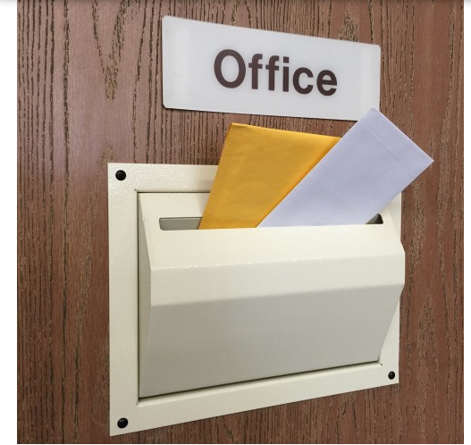 Through the Door Mail Slot with Receptacle