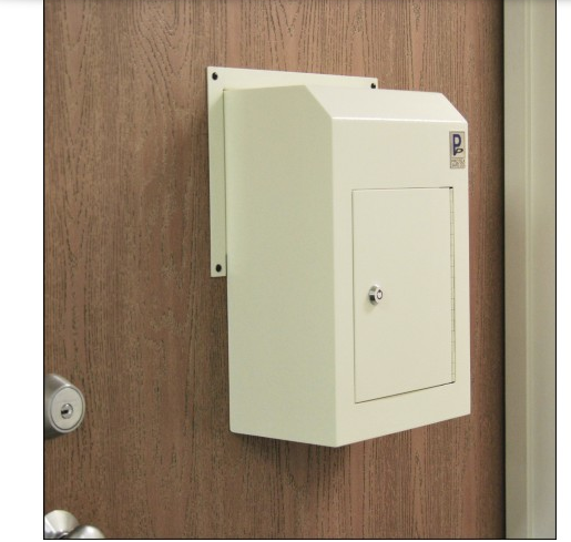 Through the Door Mail Slot with Receptacle