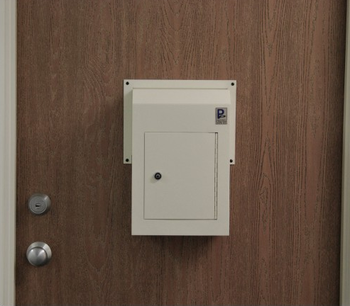 Through the Door Mail Slot with Receptacle