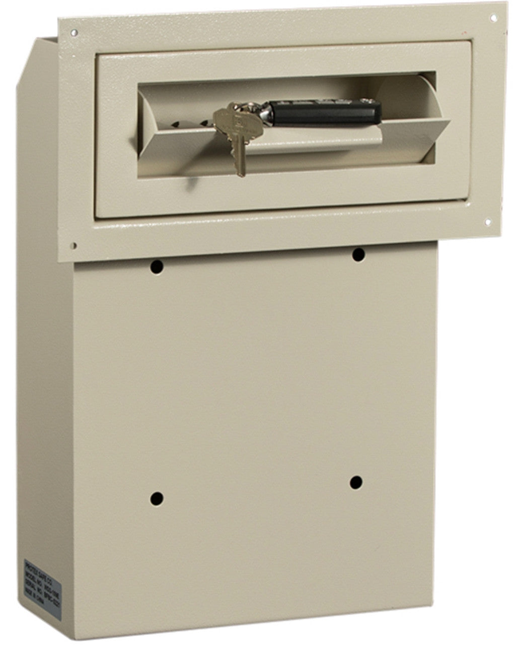 front view with keys being deposited