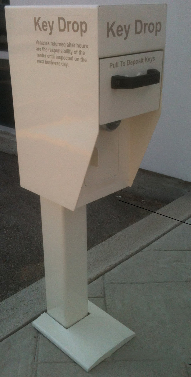 Secure Key Drop Box with Post