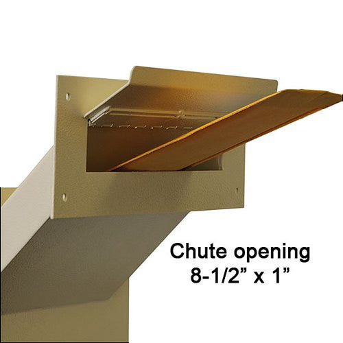 Adjustable Through the Wall Locking Drop Box with drop opening and envelope