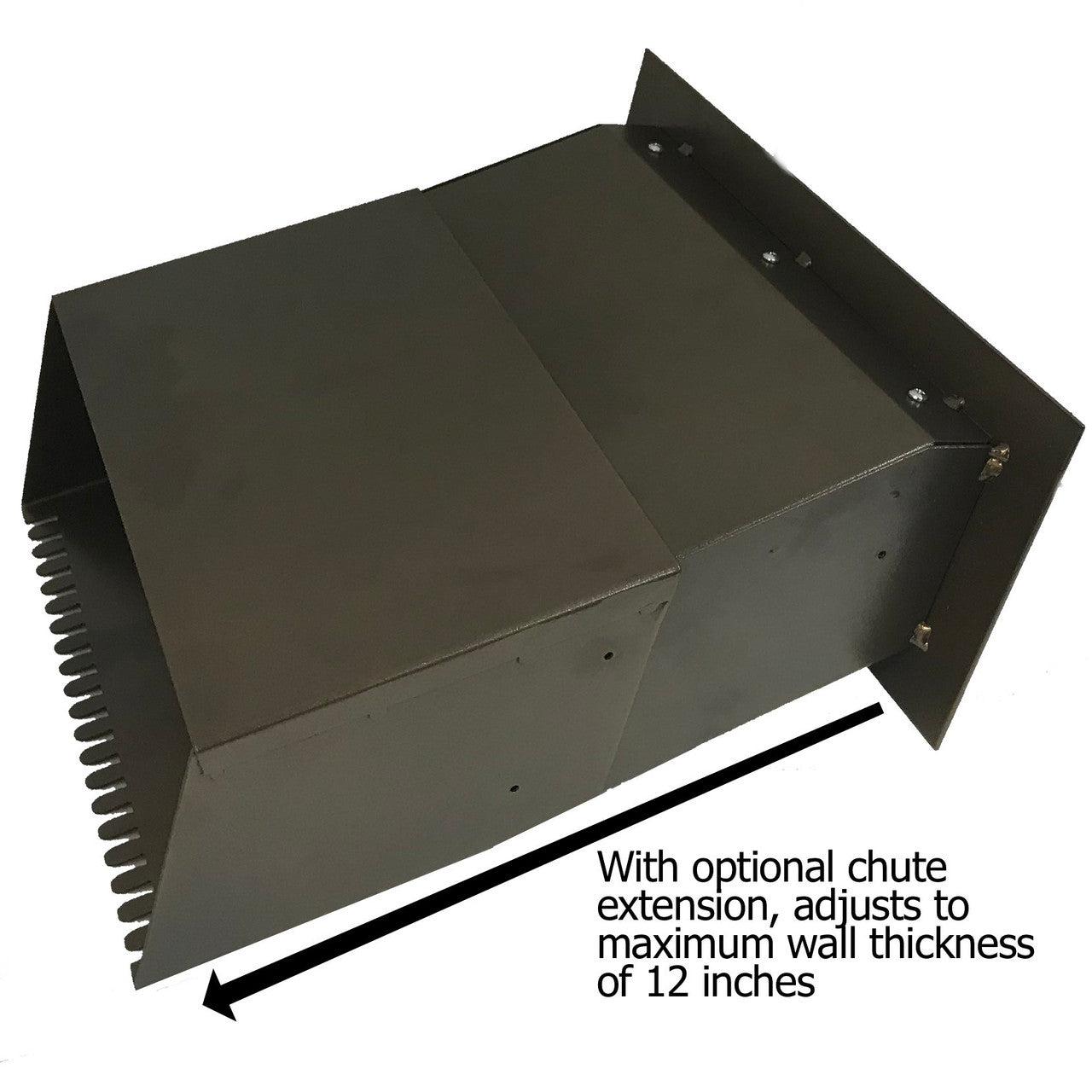Through the Wall Letter Drop Slot with Chute shown with optional chute extension