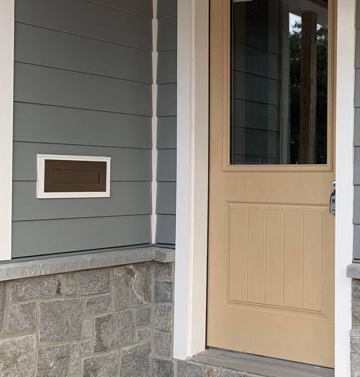 Installed mail slot castle box through the wall drop