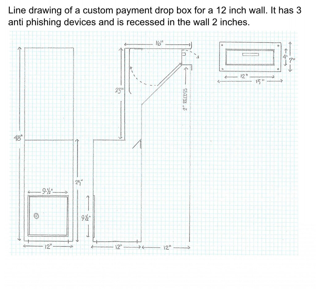 Line drawing for 12" wall. Custom built for payments 10632