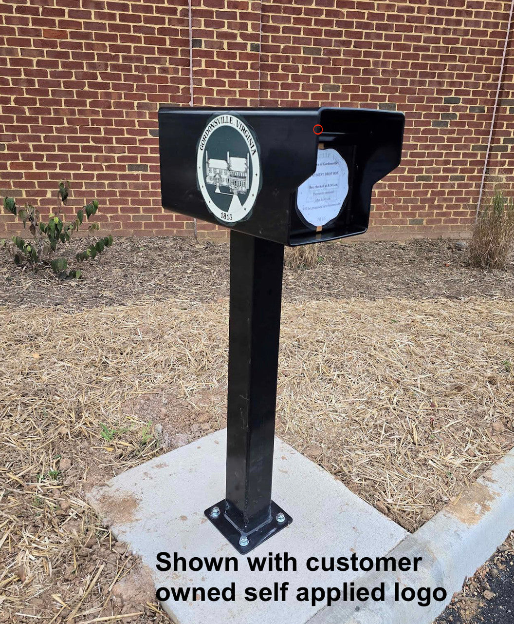 Heavy Duty Locking Payment Cash Dropbox Installed with customer owned self applied logo