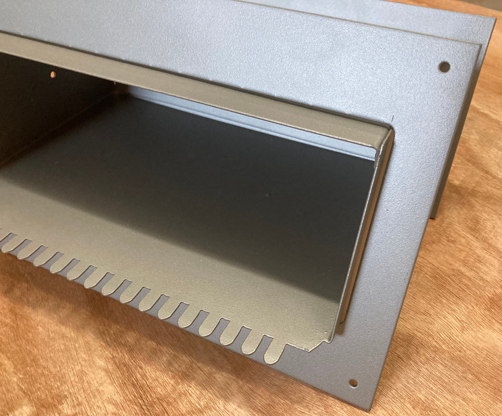 Interior Flange for Mail Chute close up