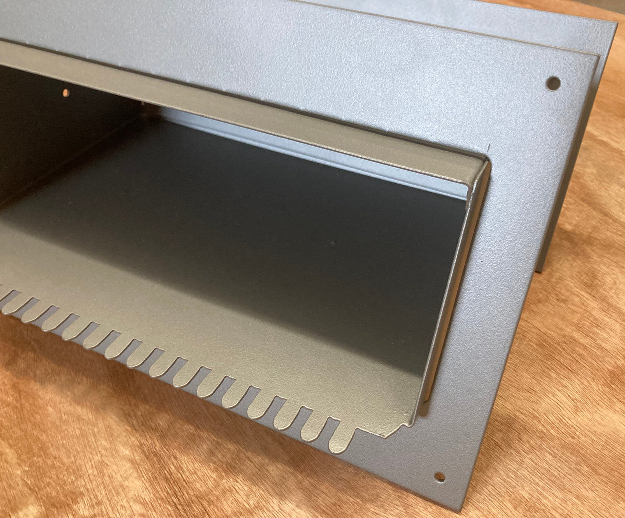 Interior Flange for Mail Chute close up