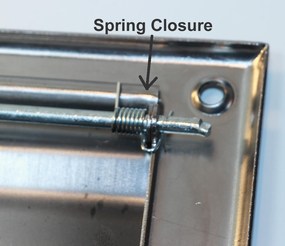 Large Mail Slot for Doors close up of spring