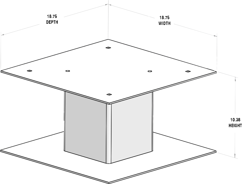 Line drawing of pedestal Deposit Vault with Pedestal DVCS0030