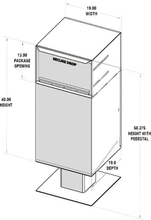 Line drawing Deposit Vault with Pedestal DVCS0030