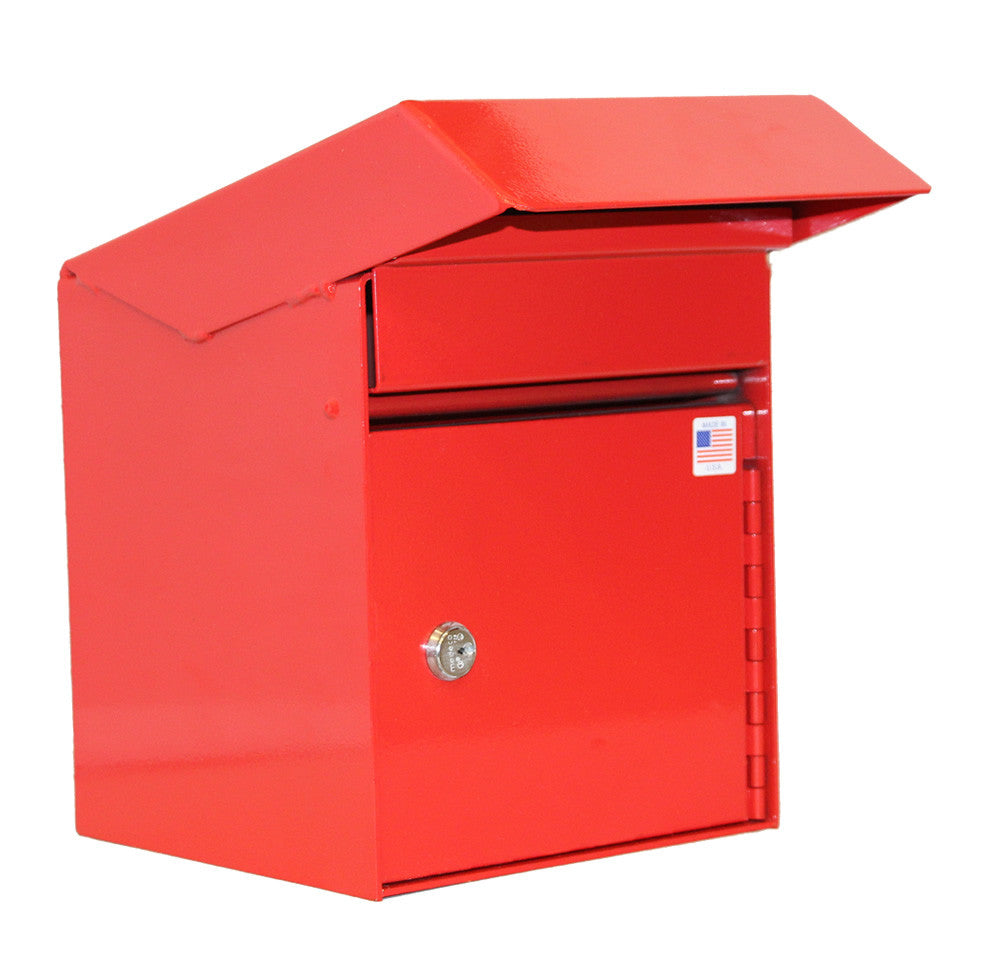 Outdoor Secure Payment Locking Drop Box shown in red