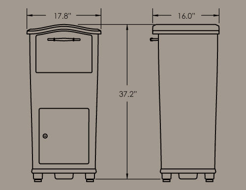 Dimensions Large Parcel Drop Box for Packages and Large Envelopes 