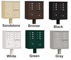 Cluster Mailbox 8 Unit USPS Approved CBU - with Pedestal