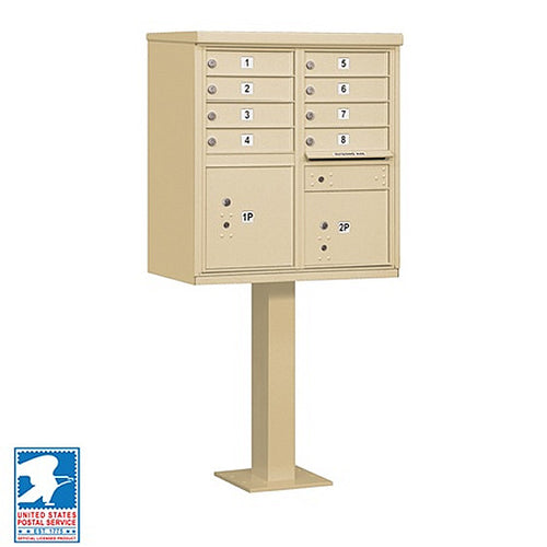Cluster Mailbox 8 Unit USPS Approved CBU - with Pedestal