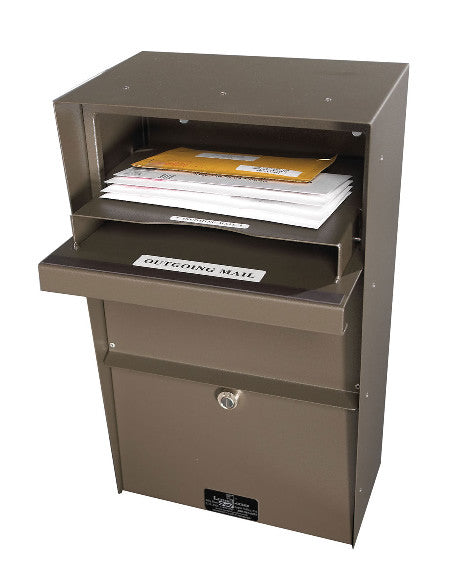 Large Locking Wall Mounted Mailbox w/ Drop Door open 