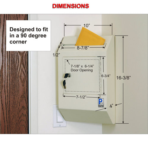 Corner Wall Locking Envelope Drop Box