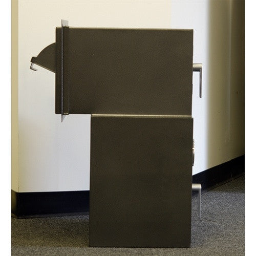 Side view of Through the Wall Drop Safe with hopper style drop door