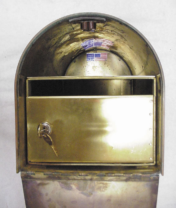 Brass Lockable Mailbox with Post