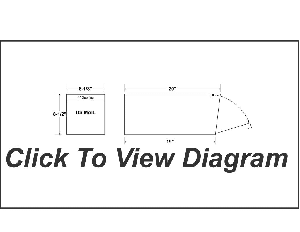 Locking Rural Mailbox with Rear Access dimensions