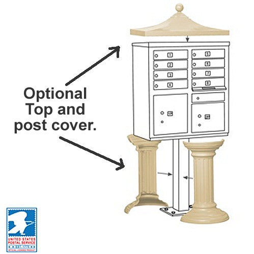 Cluster Mailbox 8 Unit USPS Approved CBU - with Pedestal