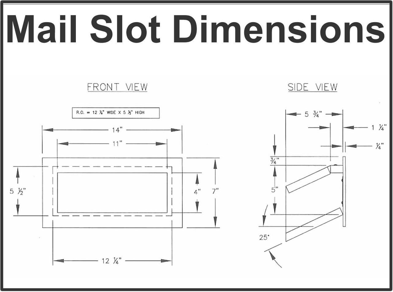 Wall Mail Drop Slot S2255 dimensions