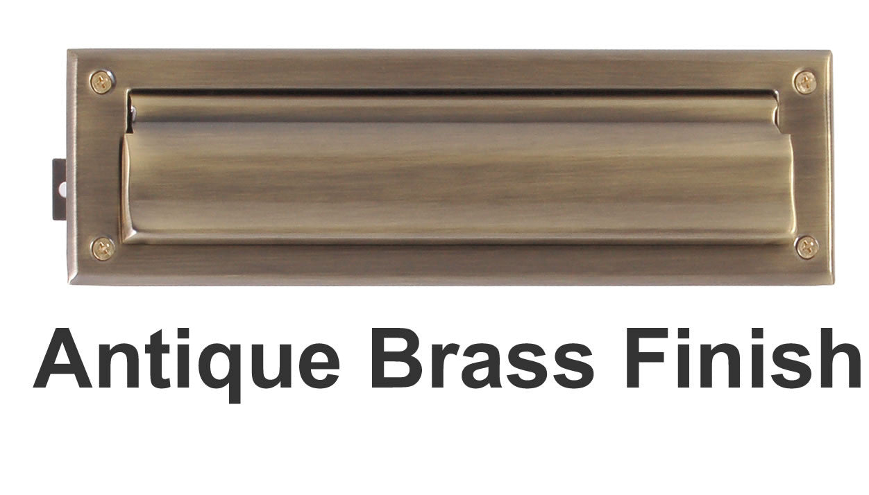 Large Magazine Door Mail Slot Antique brass